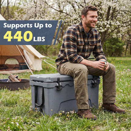 Goplus 45QT Hard Cooler w/Portable Handles Cup Holders & Ruler for Camping & Beach
