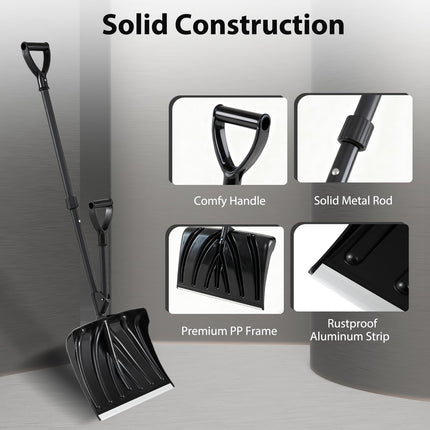Goplus 53" Long Ergonomic Snow Removal with D-Grip Handle