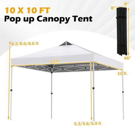 Goplus 10 x 10 FT Pop up Canopy Tent w/ 1 Button Push Sandbags & Roller Bag