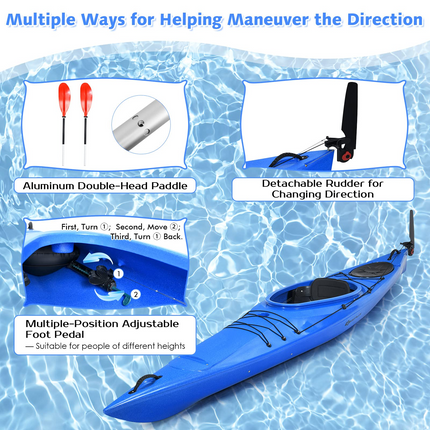 Goplus Single 12 FT Sit-in Kayak, Touring Fishing Keel Kayaks W/ Aluminum Paddle - GoplusUS