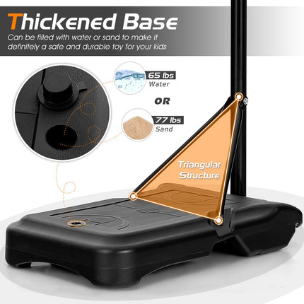 Goplus Portable Basketball Hoop Outdoor, 6.3FT-8.1FT Height Adjustable 5-Level Basketball Stand System with Shatterproof Backboard - GoplusUS