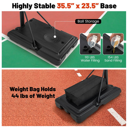 Goplus 4.4-10 FT Adjustable Portable Basketball Hoop w/44‘’ Shatterproof Backboard