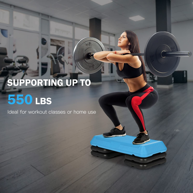 Goplus 29'' Workout Aerobic Stepper, 4' 6' 8' Height Adjustable Step Platform - GoplusUS