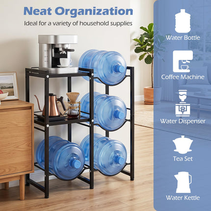 Goplus 18.9 L Water Jug Holder for 4 Bottles | Heavy-duty Water Jug Rack