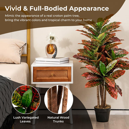 Goplus Artificial Croton Palm Tree