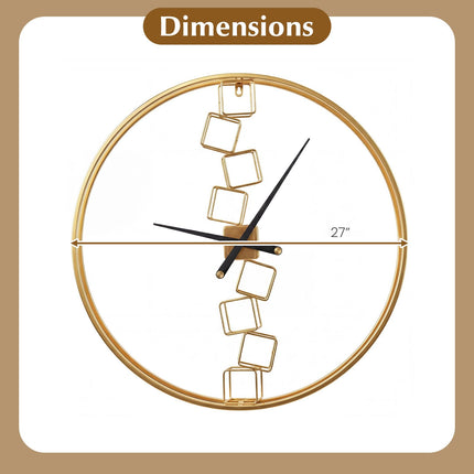Goplus 27" Nordic Style Big Metal Wall Clock | Battery-Operated Wall Decoration