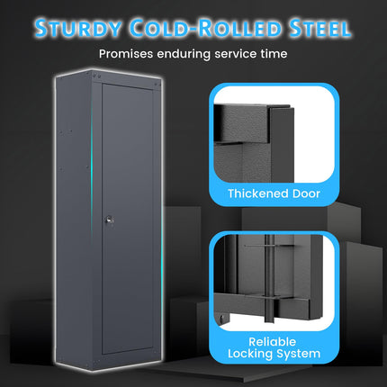 Goplus 8 Rifle Gun Safe, Fireproof Large Gun Cabinet with Storage Shelf