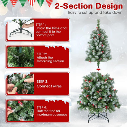 5ft Pre-Lit Christmas Tree - Goplus
