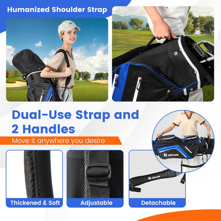Goplus Golf Cart Bag with 14-Way Top Dividers