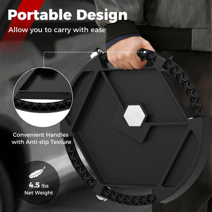 Goplus Mobile Automotive Tool Tray with 3 Swivel Casters & 4 Compartments