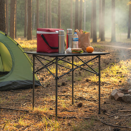 Goplus Outdoor Portable Aluminum Roll Up Table with Snap-Together Design & Carrying Bag