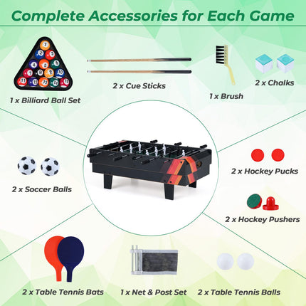 Goplus 4 in 1 Combination Game Table Set with Pool Billiards Air Hockey