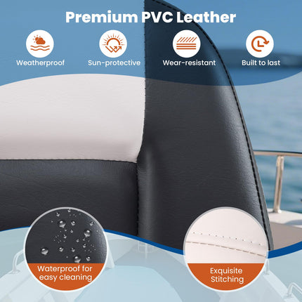 Goplus 2 Packs Folding Boat Seat with Stainless Steel Screws & Aluminum Hinges