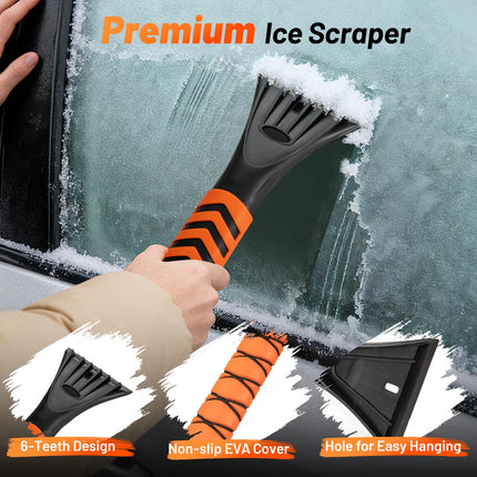 Goplus 42" Ice Scraper for Car Windshield | 4 in 1 Extendable Snow Shovel