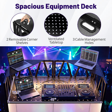 Goplus Portable DJ Booth with Scrims & Carrying Bag for Events Parties Weddings