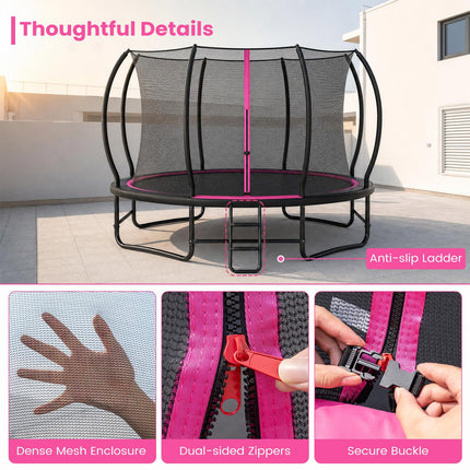 Goplus 12 FT/14 FT/16 FT Recreational Outdoor Trampoline Galvanized Metal Frame for Kids Adults Backyard Fun