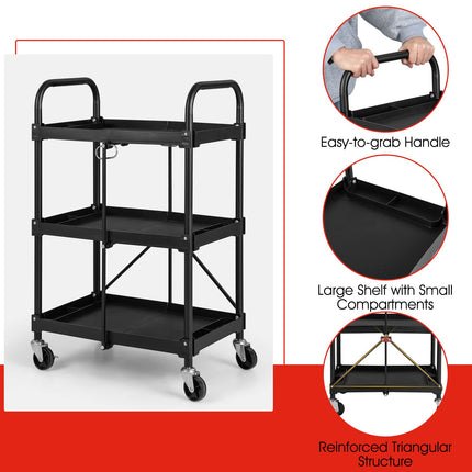 Folding Utility Cart - Goplus