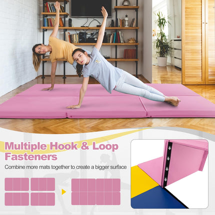 Goplus Folding Gymnastics Mat, 6?ˉ x 2?ˉ x 2?ˉ?ˉ Thick Tri-Fold Exercise Tumbling Mat w/Carrying Handles