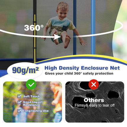 Goplus 12FT 14FT 15FT ASTM Approved Trampoline with Basketball Hoop & Internal-Net