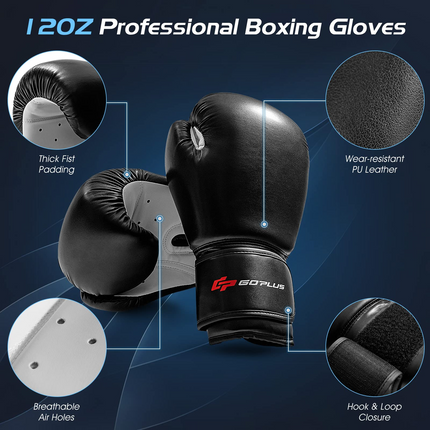 Goplus Freestanding Punching Bag 70", 220lbs Heavy Boxing Bag with Gloves, Shock Absorber, 12 Suction Cup Base - GoplusUS