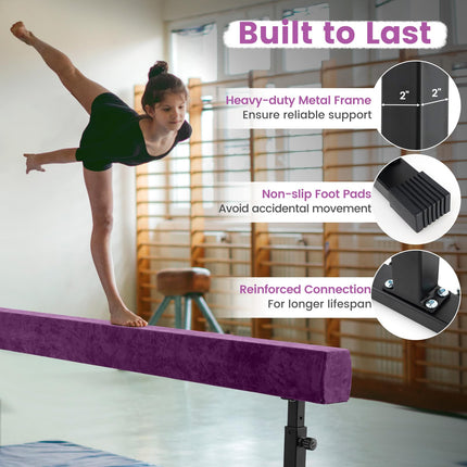 Goplus 7.5FT High and Low Gymnastics Beam with 3 Heights