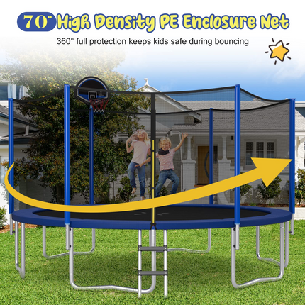 Goplus Outdoor Trampoline, 12FT/ 14FT/ 15FT/ 16FT ASTM Approved Trampoline