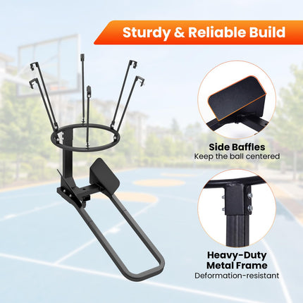 Goplus Basketball Return Attachment Heavy-Duty 180 Degree Rotatable Basketball Rebounder