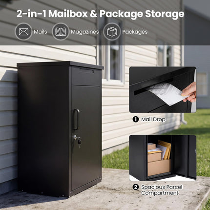 Goplus 18" x 17.5" x 34" Galvanized Steel Package Delivery Boexes for Outside