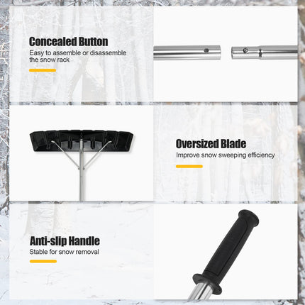 Snow Roof Rake, Extendable 4.8-20FT Snow Shovel for Snow Removal