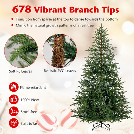 Goplus Pre-Lit Artificial Christmas Tree with Warm White & Multicolored LED Lights