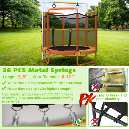 60 Inch Kids Trampoline with Safety Enclosure Net - GoplusUS
