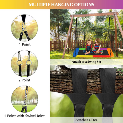 Goplus 700LBS 60 Inch Giant Platform Tree Swing for Kids and Adults - GoplusUS
