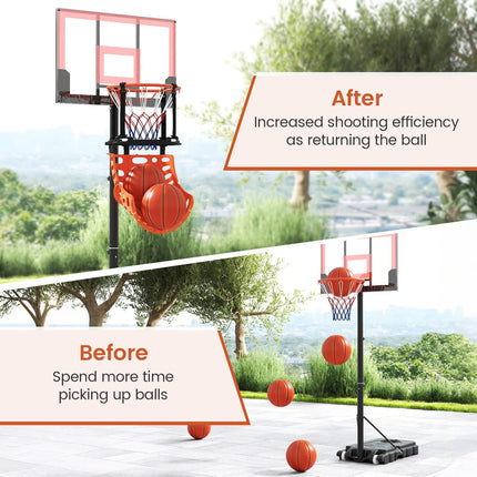 Goplus Basketball Return Attachment 360° Rotatable Basketball Hoop Rebounder