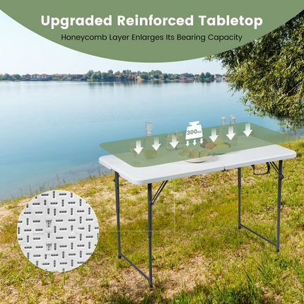 Goplus Folding Table Portable Plastic Picnic Party Dining Camp Tables Indoor Outdoor (HDPE) - GoplusUS