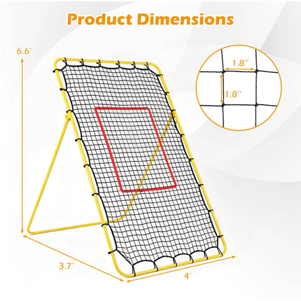 Goplus 7x4 FT Volleyball Rebounder Net with 4 Adjustable Angles