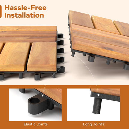 Goplus 27 PCS Interlocking Patio Deck Tile Tool-Free Installation