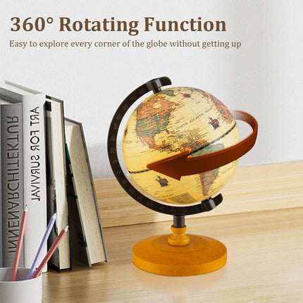 Goplus 5.5-Inch Mini Vintage Rotating Globe w/Curved Alloy Stem