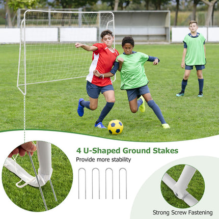 Goplus Soccer Goal, 7FT x 5FT Soccer Net for Backyard with Metal Frame