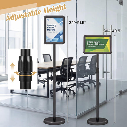 Goplus 8.5 x 11 Inch Height Adjustable Floor Standing Poster Stand with Snap-Open Frame