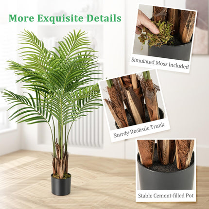 Goplus 4.2FT Tall Artificial Palm Tree with 12 PEVA Leaves (2 Pack)