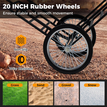 Goplus 550 LBS Double-Layer Deer Cart with 20 Inch Rubber Wheels