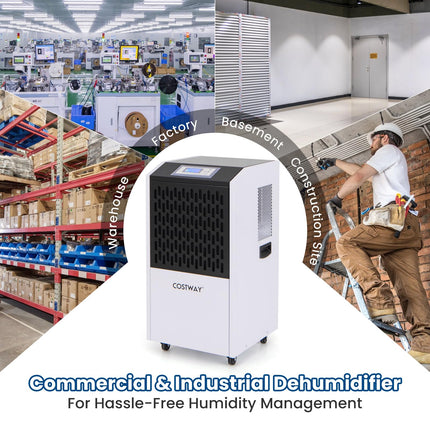 250 Pints Commercial Dehumidifier with Drain Hose, Industrial Heavy Duty Dehumidifier
