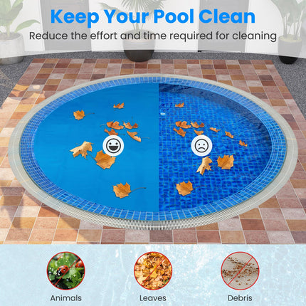 Goplus Round Pool Cover with Carrying Bag for In-Ground and Above-Ground Swimming Pools