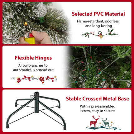 Goplus 5 FT Pre-lit Dress Form Christmas Tree  with 465 Branch Tips & 50 LED Light Balls