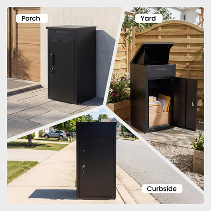 Goplus 18" x 17.5" x 34" Galvanized Steel Package Delivery Boexes for Outside