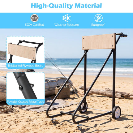 Goplus 330 LBS Boat Motor Stand Portable Outboard Engine Cart w/ 4 Rubber Casters