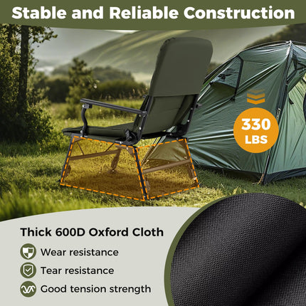 Goplus Heavy Duty All-Terrain Camping Chair with Padded High-Back