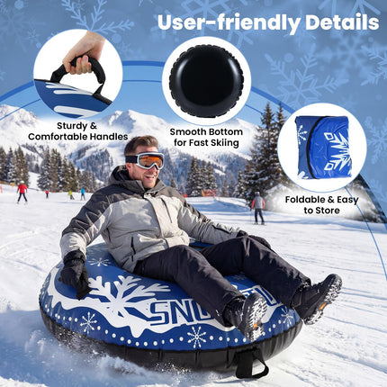 Goplus 42" Heavy-Duty Snow Sledding Tube with Detachable Tow Strap for Adults