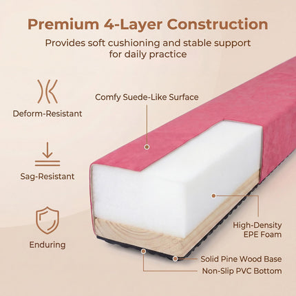 Goplus 7 FT Gymnastics Balance Beam Foldable Non-Slip Foam Floor Beam