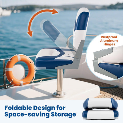 Goplus 2 Packs Folding Boat Seat with Stainless Steel Screws & Aluminum Hinges